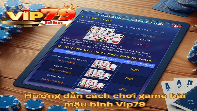 hướng dẫn cách chơi game bài mậu binh vip79